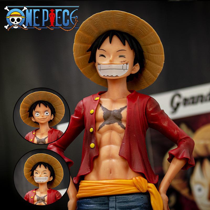 27cm Anime One Piece Figurine Ros Luffy PVC Statue Action Figure Monkey D Luffy Classic Smiley - One Piece Figure