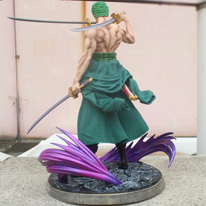 37 cm anime one piece zoro statue action figure back wano - One Piece Figure