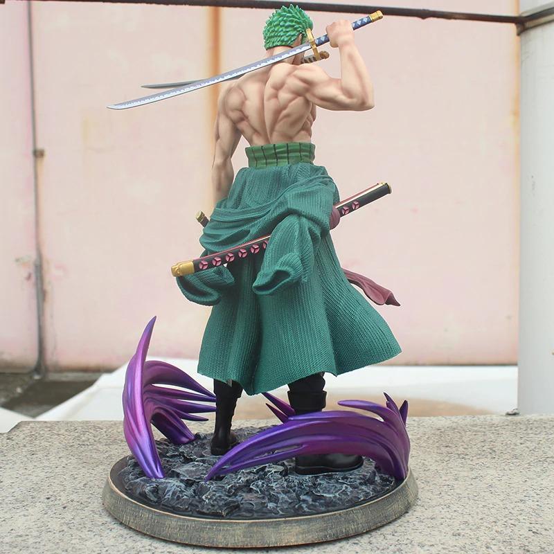 37 cm anime one piece zoro statue action figure back - One Piece Figure