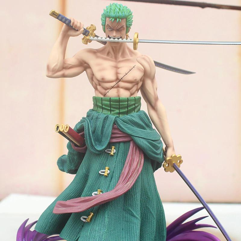 37 cm anime one piece zoro statue action figure zorojuro wano - One Piece Figure