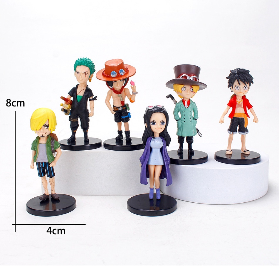 6pcs set One Piece Figure Ronoa Zoro Monkey D Luffy ACE Anime PVC Action Figures Model 1 - One Piece Figure
