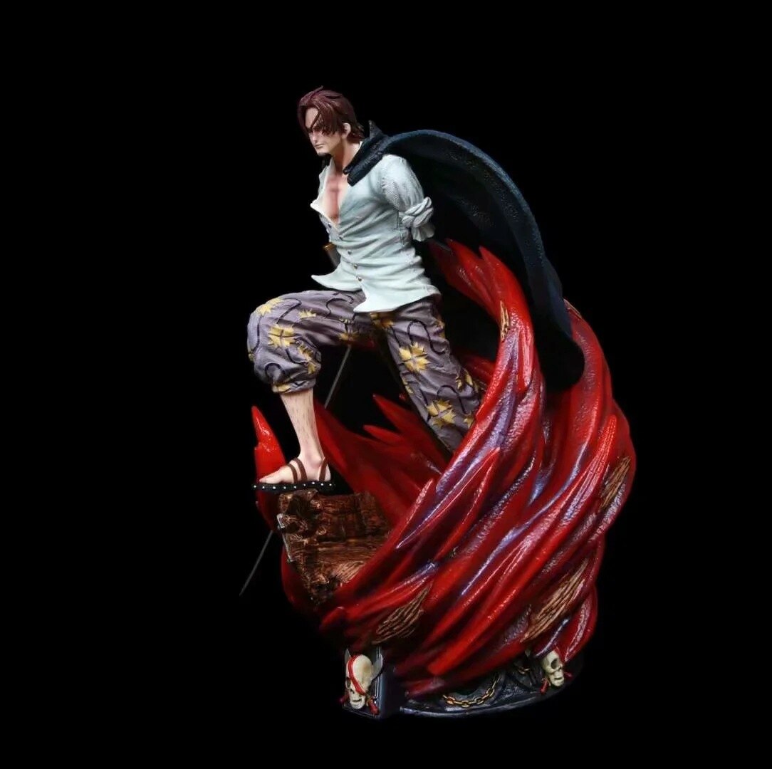 Anime GK One Piece Four Emperors Red Hair Shanks Action Figure Statue Collectible Model Kids Toys 2 - One Piece Figure