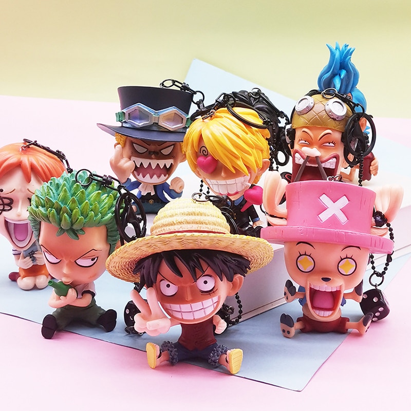 Anime One Piece Figures Model Keychains Accessories Cartoons Luffy Zoro Ace Brooke Model Funny Cool Stuff 1 - One Piece Figure