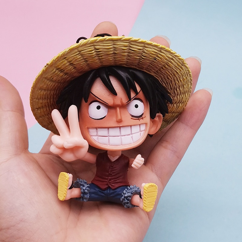 Anime One Piece Figures Model Keychains Accessories Cartoons Luffy Zoro Ace Brooke Model Funny Cool Stuff 5 - One Piece Figure
