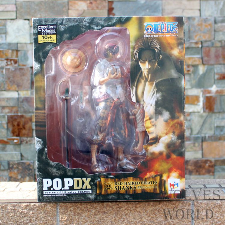 Anime One Piece P O P DX Shanks Red Haired Pirate Action Figure Collection Toy 25CM 1 - One Piece Figure