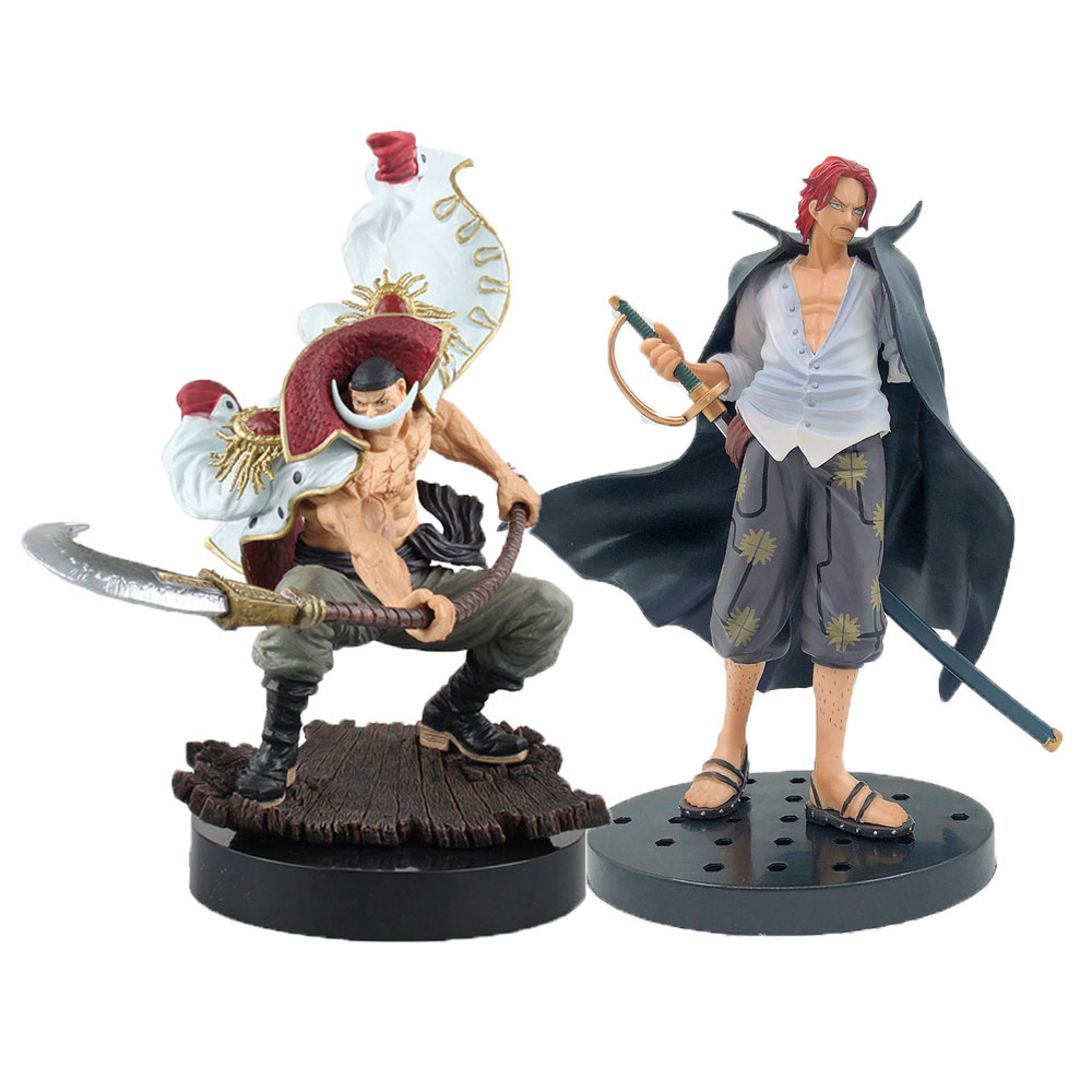 One Piece Shanks WHITE BEARD Anime Figure Newgate Edward Action Figure Toys Red Hair Model The - One Piece Figure