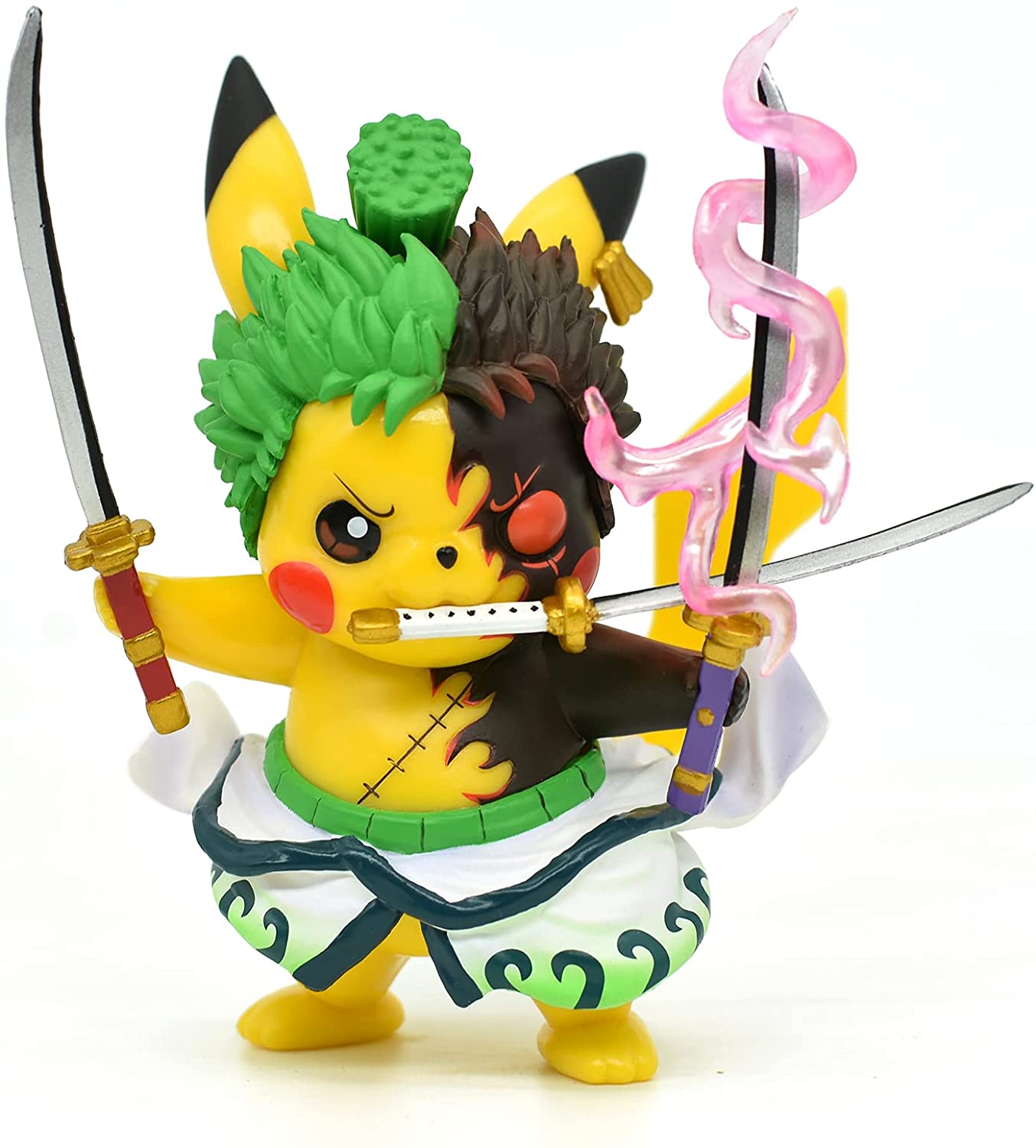 PVC 4 Pokemon Anime Kawaii Pikachu Cosplay Roronoa Zoro Action Figure Statues GK Collection Birthday Gifts - One Piece Figure